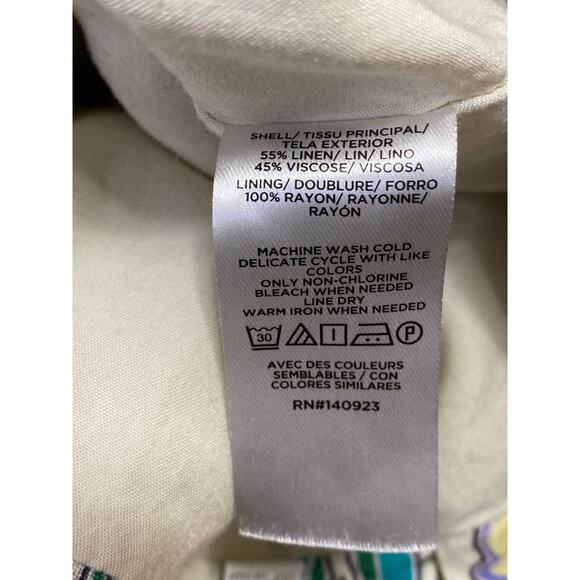 Ann Taylor LOFT Multicolor Floral Linen High Waisted Slit A Line Mini Skirt 00P - Picture 6 of 6